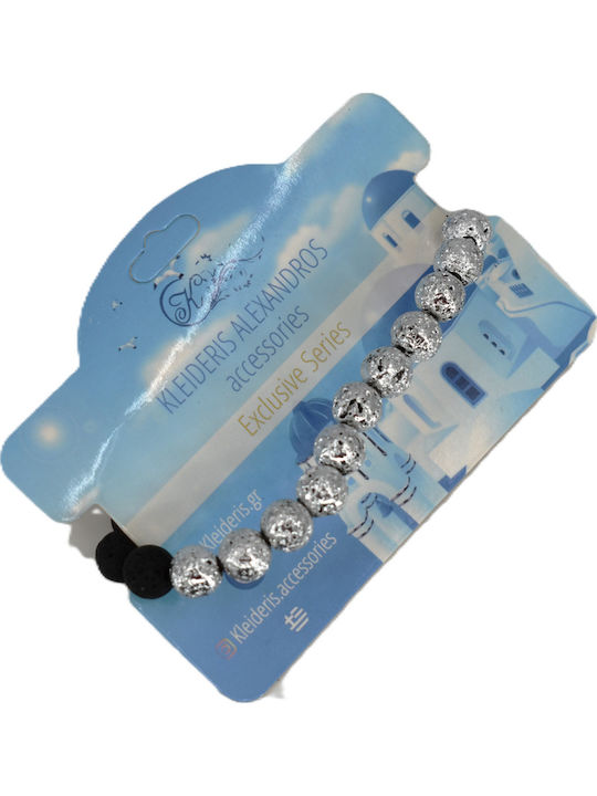 Elegant Women's Bracelet made of Silver with Lava Stones