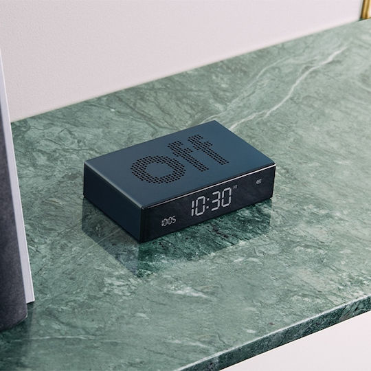 Lexon Flip Tabletop Clock Plastic with Alarm Clock Blue 94435DB