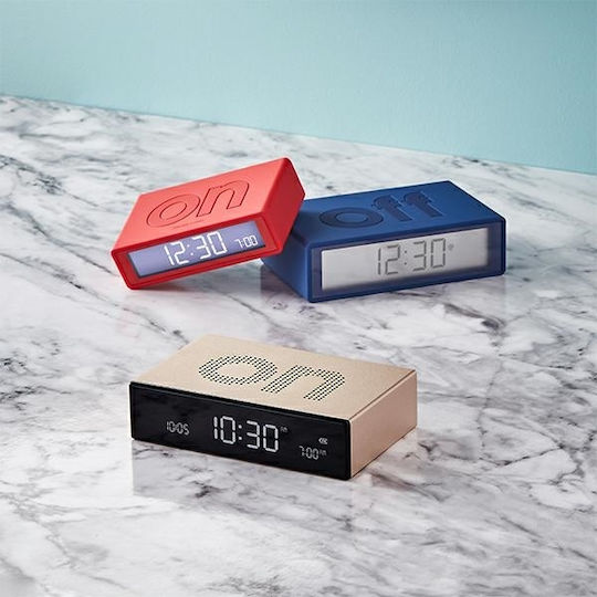 Lexon Flip Tabletop Clock Plastic with Alarm Clock Blue 94435DB