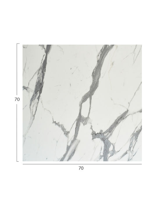 HomeMarkt Квадратна Повърхност На Масата HPL Бял Мрамор 70x70см HM5838.31