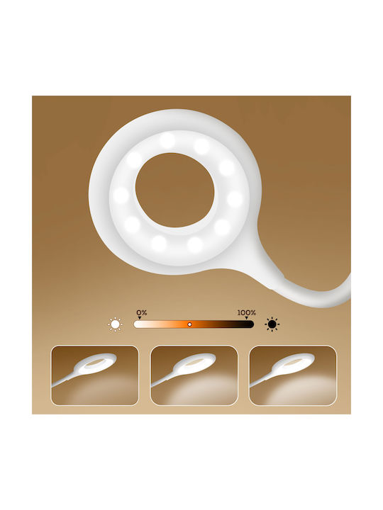 Max Excell Led Ring Light Desk Lamp Multifunction Touch Base White