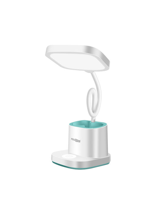 Max Excell Flexible LED Bürobeleuchtung Bleistift Halter Powerbank Funktion Weiß