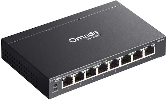 TP-LINK ES208GP v1 Управляем L2 PoE+ Суич с 8 Gigabit (1Gbps) Ethernet Порта