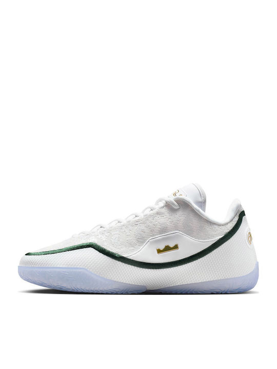 LeBron 23 Low Basketball Shoes White / Light Smoke Grey / Black / Stadium Green