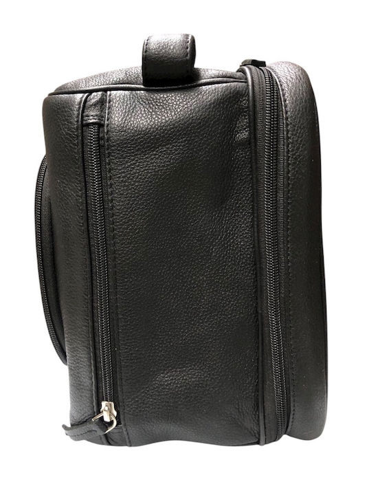 Bo-Bags Black Leather Toiletry Bag Black