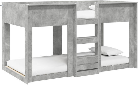 Kids Bed Bunk Single Gray for Mattress 100x200cm