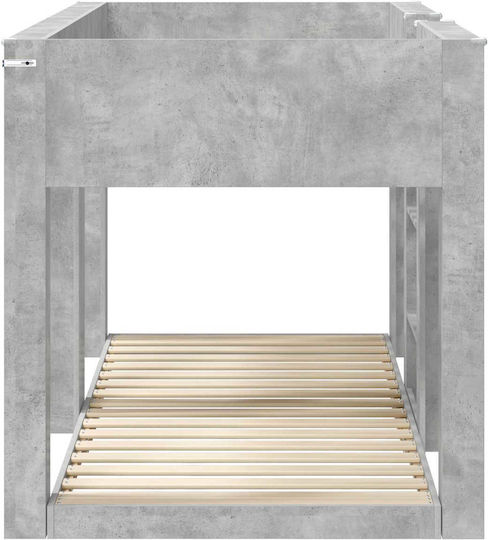 Kids Bed Bunk Single Gray for Mattress 100x200cm