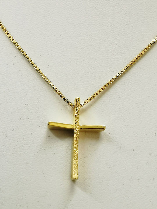 Aris Dentopoulos Jewellery Ασημένιος Σταυρός Επιχρυσωμένος