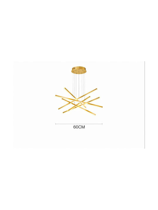 Adjustable Pendant Light Gold 60x60cm