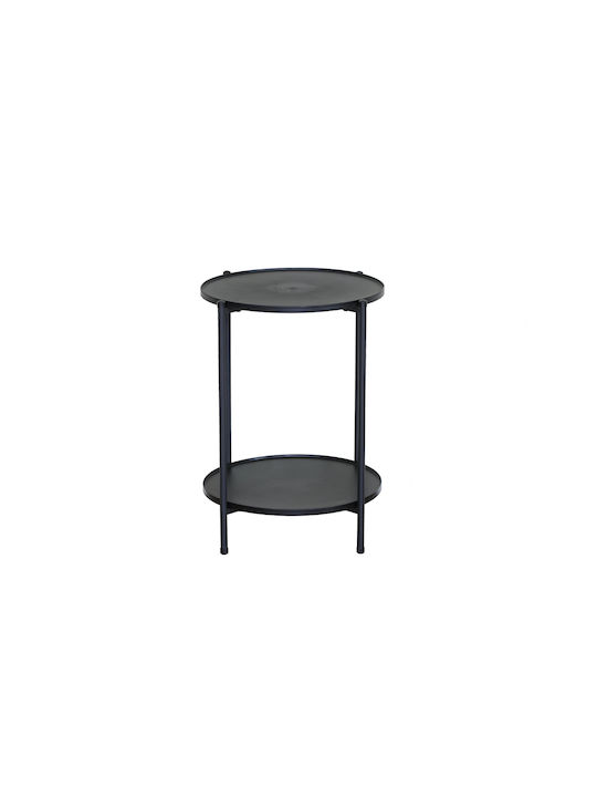 Round Side Table Metal Black L43.3xW43.3xH56.5cm.