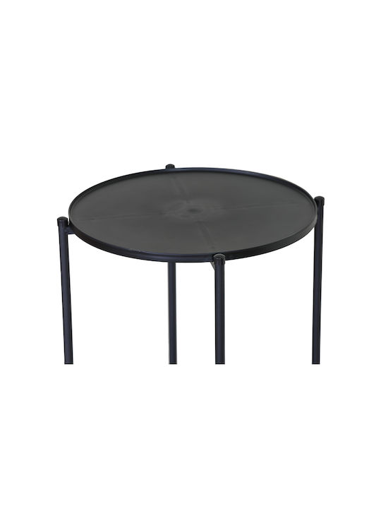 Round Side Table Metal Black L43.3xW43.3xH56.5cm.