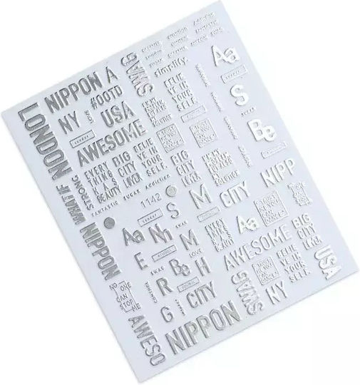 Joyful Nail Stickers Words Decorative Nail Stickers Silver