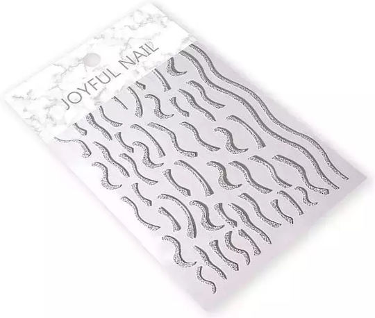 Wd Nail Stickers Silver Διακοσμητικά Αυτοκόλλητα Νυχιών Ευκαμπτά Ασημί