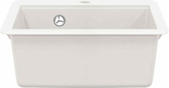 vidaXL Drop-In Chiuvetă din Granit Sintetic L47xW44cm Alb