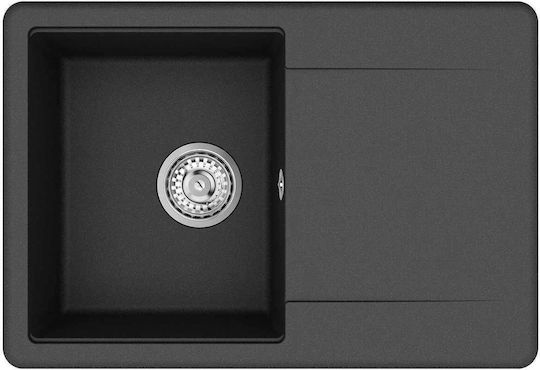 vidaXL Drop-In Küchenspüle aus Flüssigem Granit M67xP46cm Schwarze
