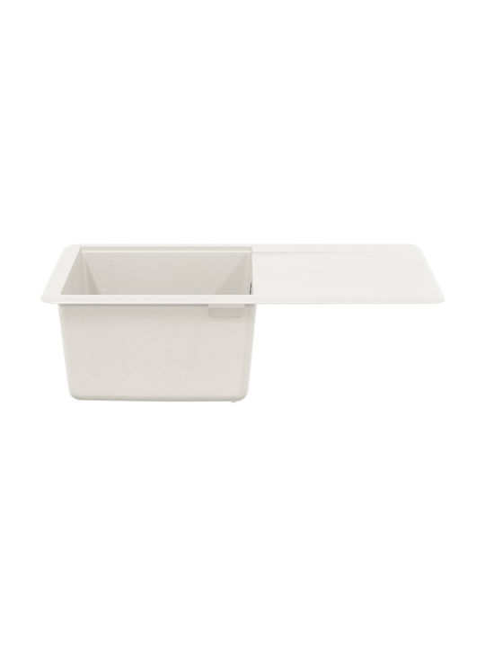 vidaXL Drop-In Sink Synthetic Granite W67xD46cm White