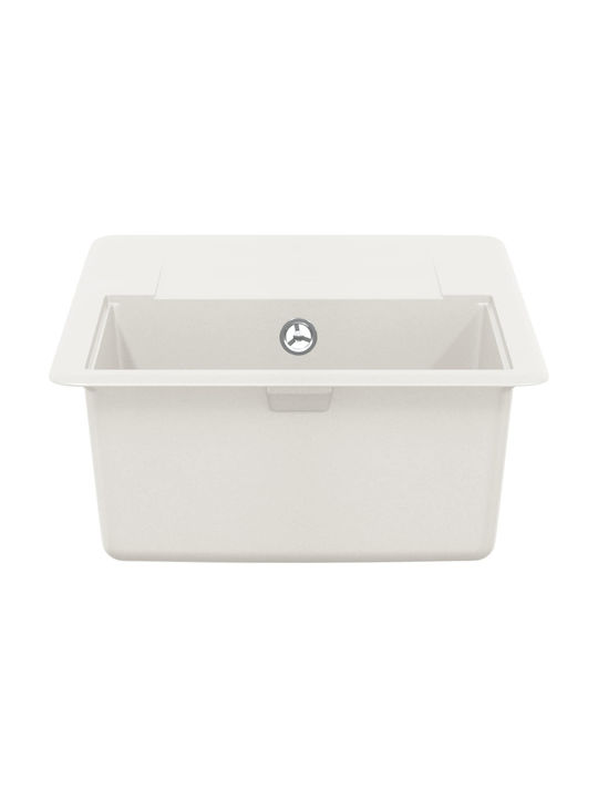 vidaXL Drop-In Sink Synthetic Granite W67xD46cm White