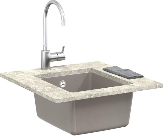 vidaXL Drop-In Spüle aus Verbundgranulat B37xT46cm Gray