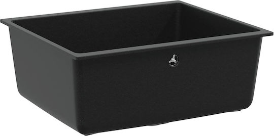 vidaXL Drop-In Spüle aus Verbundgranulat B53xT46cm Schwarz