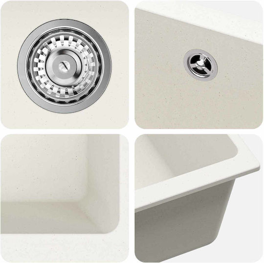vidaXL 42028427 Ένθετος από Συνθετικό Γρανίτη Μ53xΠ46cm Λευκός vidaXL 42028427 Ένθετος από Συνθετικό Γρανίτη Μ53xΠ46cm Λευκός
