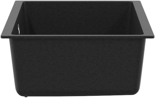 vidaXL Drop-In Spüle aus Verbundgranulat B53xT46cm Schwarz