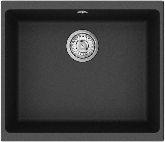 vidaXL Drop-In Spüle aus Verbundgranulat B53xT46cm Schwarz