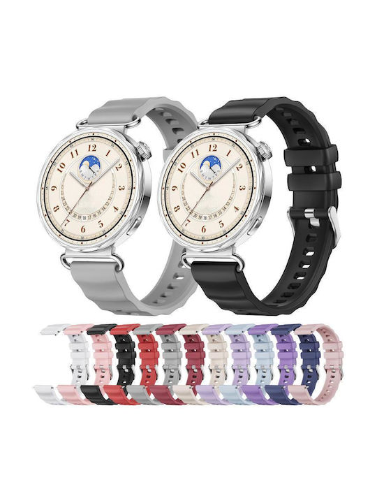 Monochrome Silicone Strap Huawei Watch GT 6 41mm GT 5 41mm GT 4 41mm Silver Buckle Blue