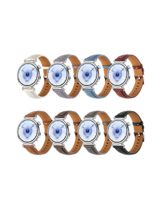 Сребриста Кожена Каишка Huawei Watch GT 6 41mm GT 5 41mm GT 4 41mm Синя