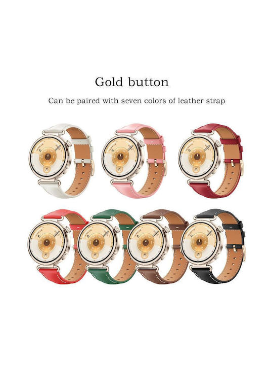 Soft Leather Watch Strap Silver Buckle Huawei Watch GT 6 41mm GT 5 41mm GT 4 41mm Brown