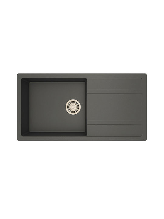 Unixton Drop-In Küchenspüle aus Flüssigem Granit M100xB50cm Schwarze
