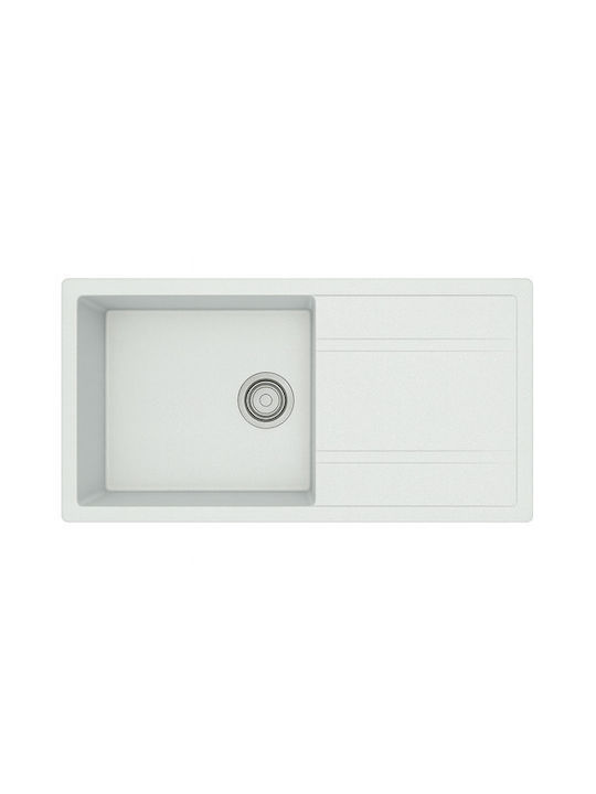 Unixton Drop-In Kitchen Sink from Liquid Granite 100x50cm Grey