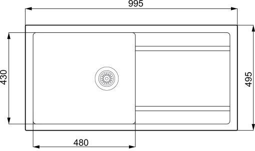 Unixton Chiuvetă Bucătărie Drop-In Din Granit Lichid L100xL50cm
