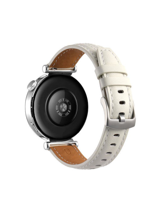 Brățară Din Piele Argintie Huawei Watch GT 6 41mm GT 5 41mm GT 4 41mm Bej Brățară Din Piele Argintie Huawei Watch GT 6 41mm GT 5 41mm GT 4 41mm Bej