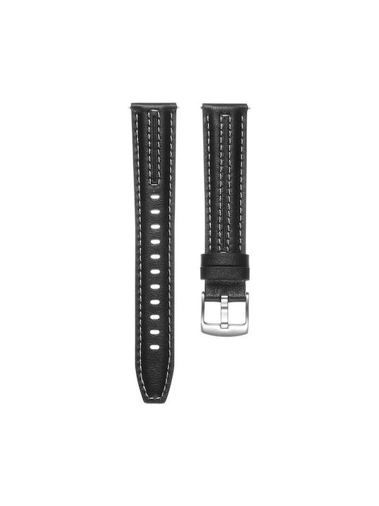Silver Leather Bracelet Huawei Watch GT 6 41mm GT 5 41mm GT 4 41mm Black
