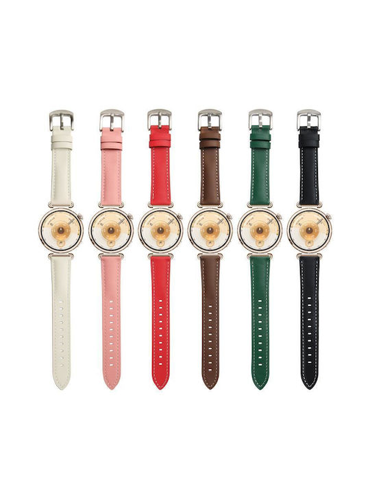 Сребриста Ключалка Оригинална Кожена Каишка Huawei Watch GT 6 41mm GT 5 41mm GT 4 41mm Червена