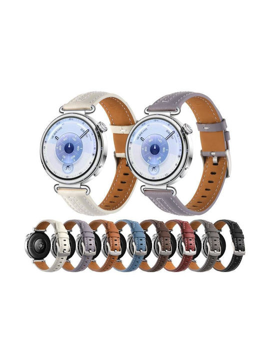 Сребриста Кожена Каишка Huawei Watch GT 6 41mm GT 5 41mm GT 4 41mm Лилава