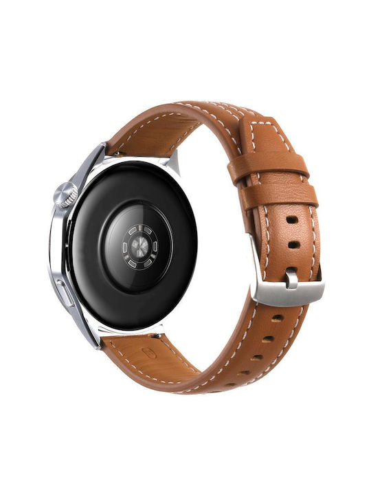 Silbernes Lederarmband Huawei Watch Gt 6 46mm Gelb Braun Silbernes Lederarmband Huawei Watch Gt 6 46mm Gelb Braun