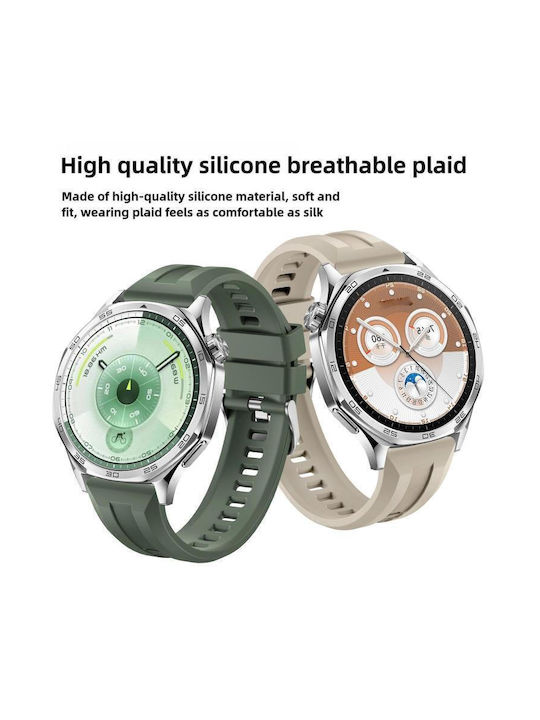 Curea Silicon Argintie Cataramă Huawei Watch Gt 6 46mm Negru