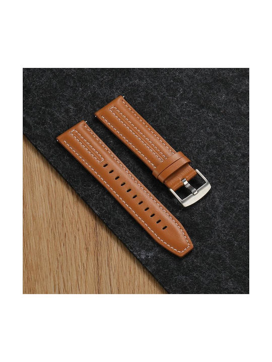Silver Leather Bracelet Huawei Watch GT 6 46mm Grey