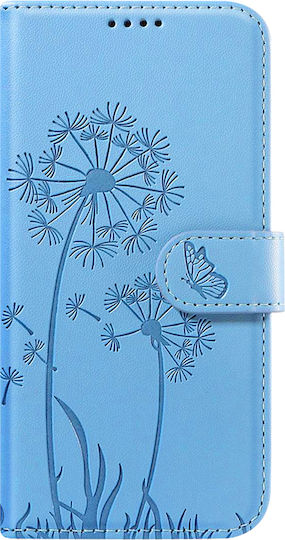 Zanaé Wallet Case Iphone 15 Premium Design Flowers Butterfly Light Blue