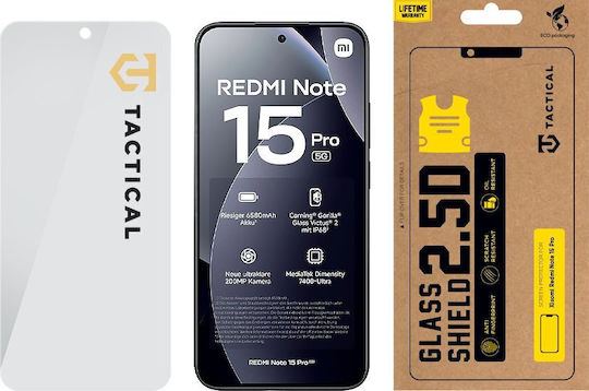 Tactical 2.5D 0.33mm Tempered Glass (Redmi Note 15 Pro 5G)