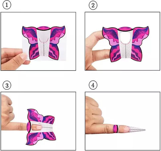 Nail Form Semi-Permanent – Butterfly Shape 500 Pieces