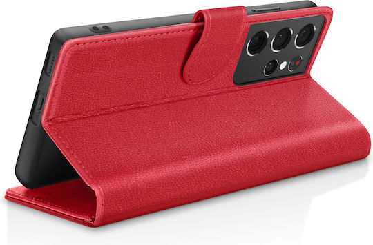 Zanaé Wallet Case Galaxy S21 Ultra 5g Stand Magnetic Tab Red