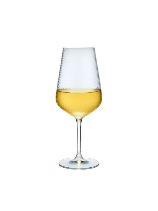 Crystal Bohemia Optic Set of Glasses for White Wine made of Crystal in White Color Stemmed 360ml 6pcs