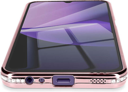 Avizar Handyhülle Redmi 15c Kompatibel mit Magsafe Rhinestone Rand Rosa