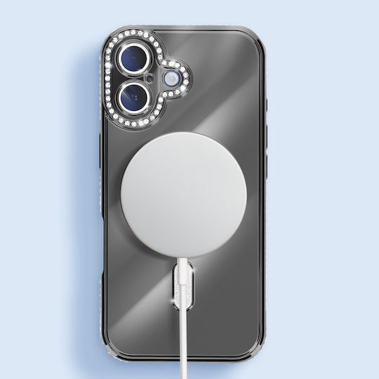 Avizar Case Iphone 17 Compatible Magsafe Rhinestone Border Black