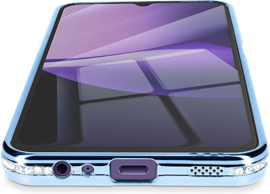 Avizar Case Redmi 15c Compatible Magsafe Rhinestone Border Blue