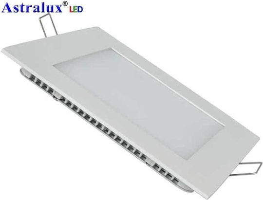 Astralux Χωνευτό LED Panel 18W 22.5x22.5εκ.