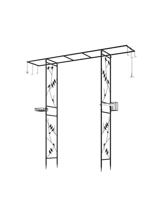 Αψίδα Κήπου από Μέταλλο 212x40x213cm Μαύρη GT4487DK
