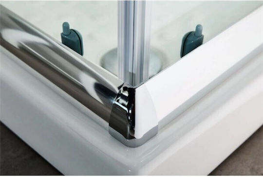 Tema Καμπίνα Ντουζιέρας με Συρόμενη Πόρτα 100x72x180cm Serigrafato Chrome Tema Καμπίνα Ντουζιέρας με Συρόμενη Πόρτα 100x72x180cm Serigrafato Chrome